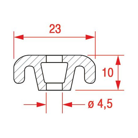 PROFILO PVC NERO PER GUARNIZIONI 2500 mm