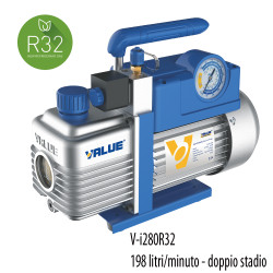 VALUE Pompa vuoto doppio stadio, adatta anche per R32 e A2L 198 Lt/min