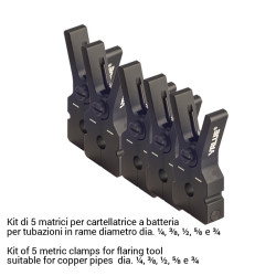 Kit di 6 matrici per cartellatrice a batteria VET-19LI